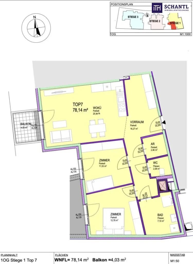 3-Zimmer-Wohnung kaufen in Gänserndorf – 77,48 m², € 419.000 – Bild 13 von 13