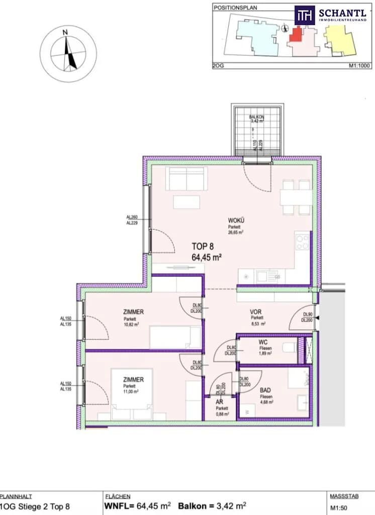 3-Zimmer-Wohnung kaufen in Gänserndorf – 64,65 m², € 332.220 – Bild 14 von 14