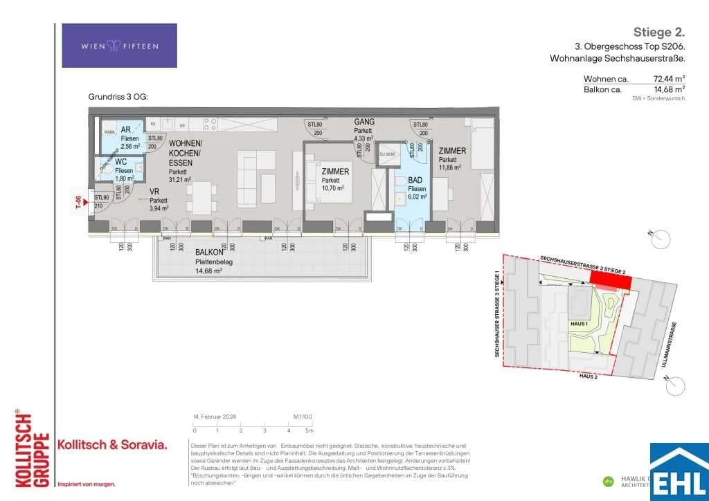 3-Zimmer-Wohnung kaufen in Wien – 73,76 m², € 639.000 – Bild 9 von 9