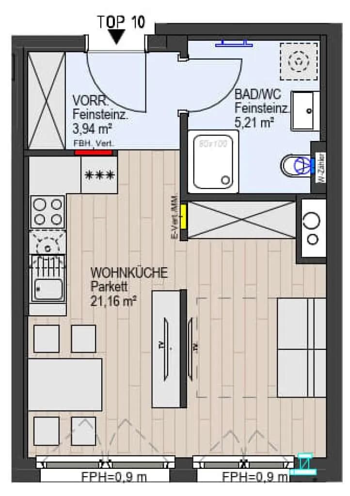 1-Zimmer-Wohnung kaufen in Wien – 30,31 m², € 197.000 – Bild 3 von 11