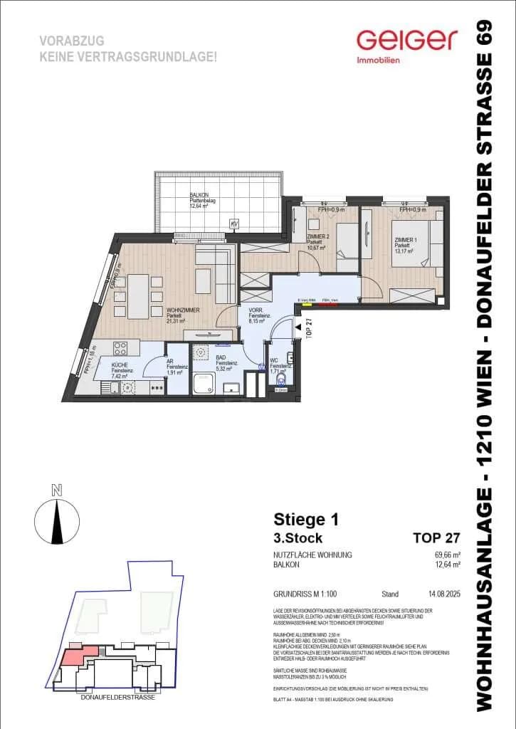 3-Zimmer-Wohnung kaufen in Wien – 69,66 m², € 486.000 – Bild 2 von 11