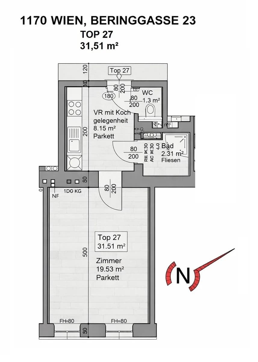 1-Zimmer-Wohnung kaufen in Wien – 31,51 m², € 189.000 – Bild 17 von 18