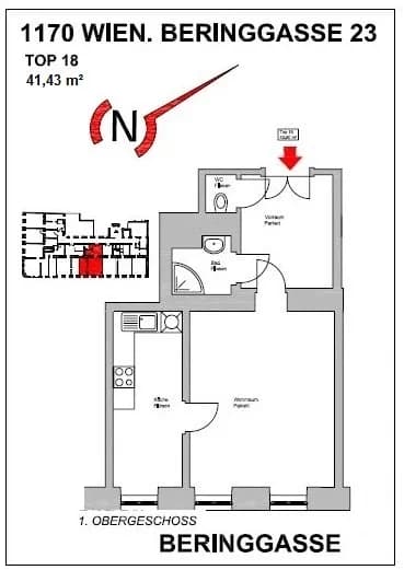 1-Zimmer-Wohnung kaufen in Wien – 41,43 m², € 219.000 – Bild 16 von 17