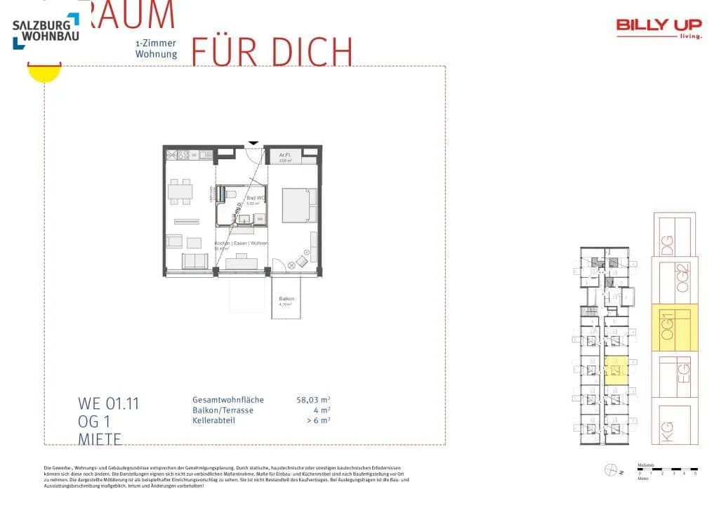 Wohnung kaufen in Salzburg Stadt – 58 m², € 359.400 – Bild 6 von 7