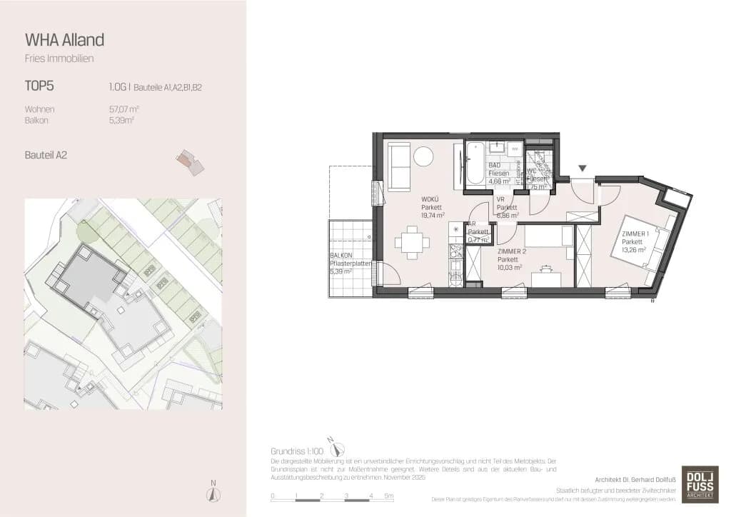3-Zimmer-Wohnung mieten in Baden – 57,07 m², € 1.000 – Bild 10 von 10