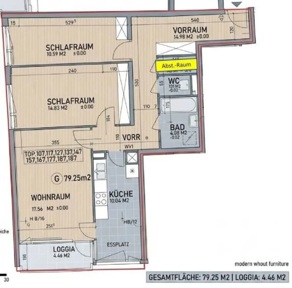 3-Zimmer-Wohnung kaufen in Salzburg Stadt – 79,25 m², € 360.000 – Bild 6 von 6