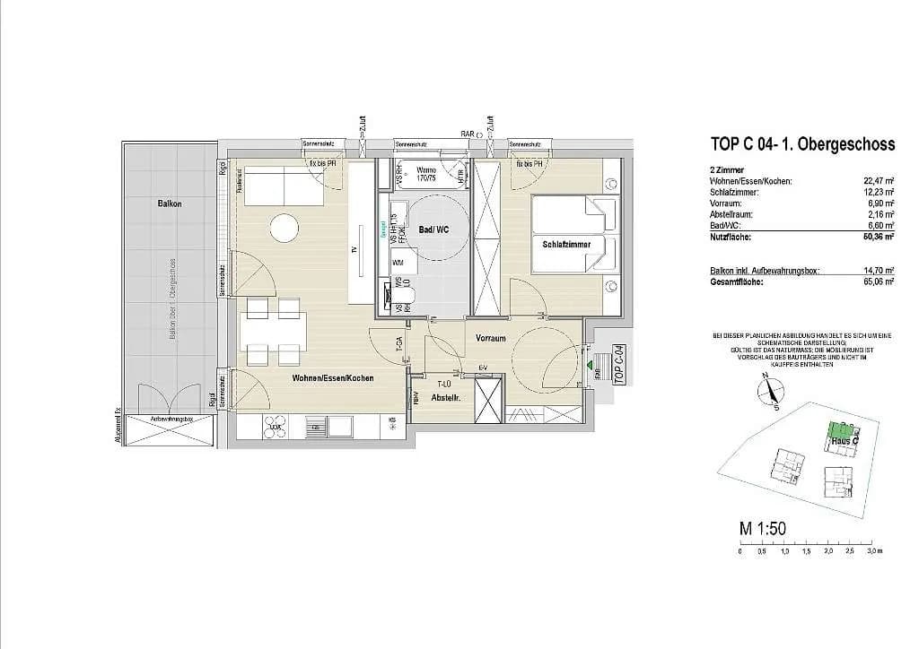 2-Zimmer-Wohnung kaufen in Salzburg Stadt – 50,36 m², € 484.800 – Bild 10 von 10