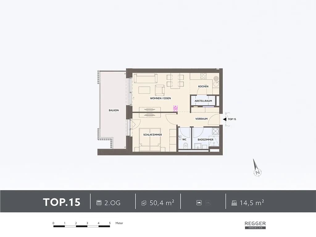 2-Zimmer-Wohnung kaufen in Villach – 50,4 m², € 329.000 – Bild 5 von 5