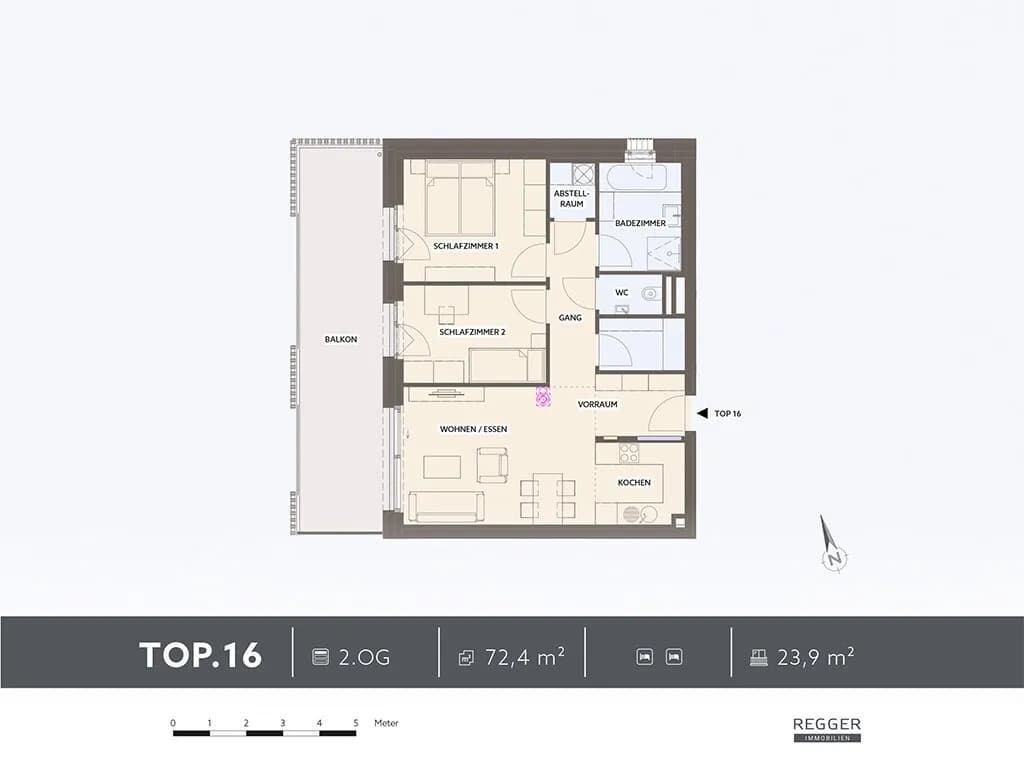 3-Zimmer-Wohnung kaufen in Villach – 72,4 m², € 469.000 – Bild 5 von 5