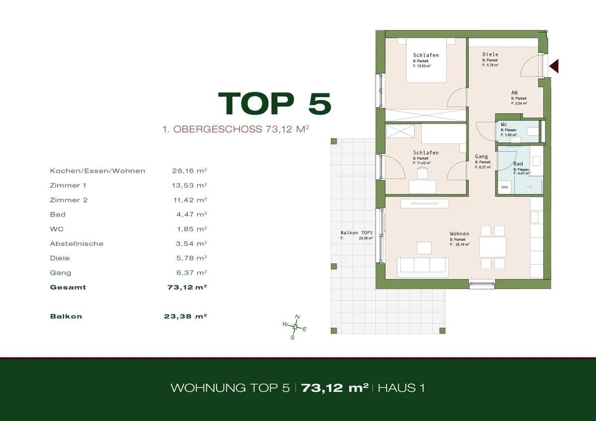 3-Zimmer-Wohnung kaufen in Graz – 73,07 m², € 496.876 – Bild 2 von 7