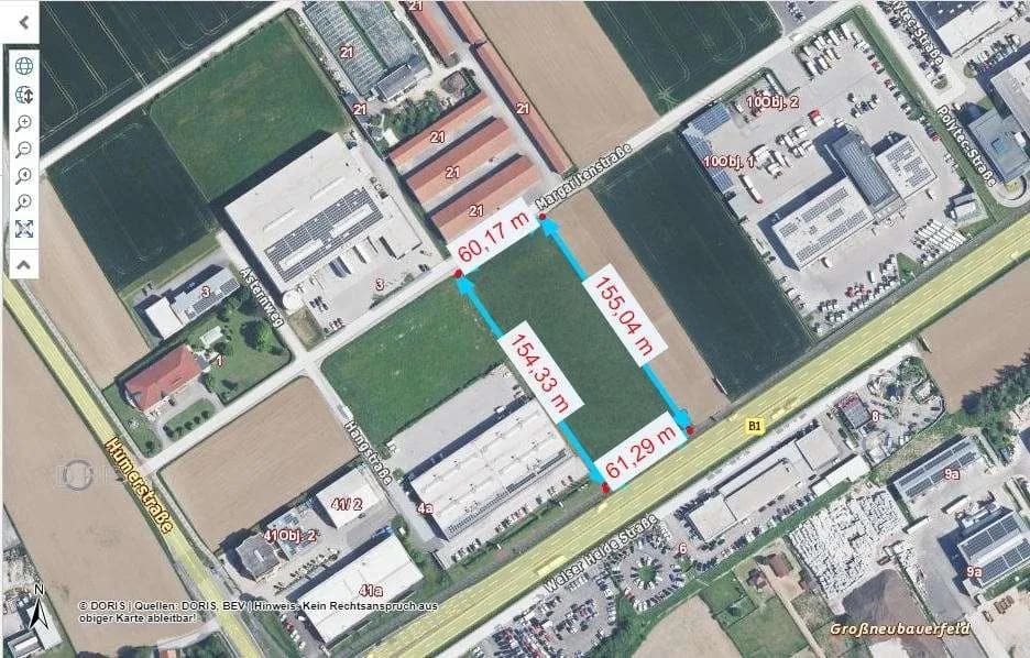 Grundstück mieten in Linz Land – 9 515 m², € 11.418 – Bild 3 von 6