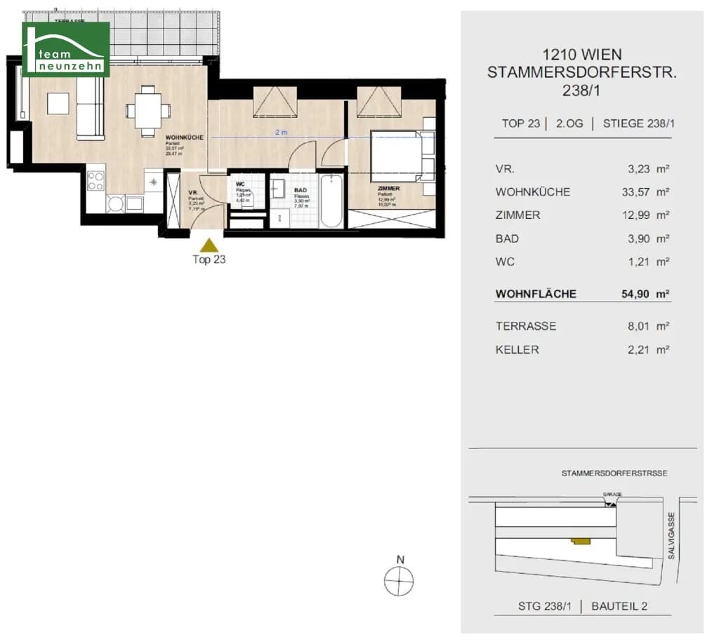 2-Zimmer-Wohnung mieten in Wien – 54,9 m², € 950 – Bild 18 von 18