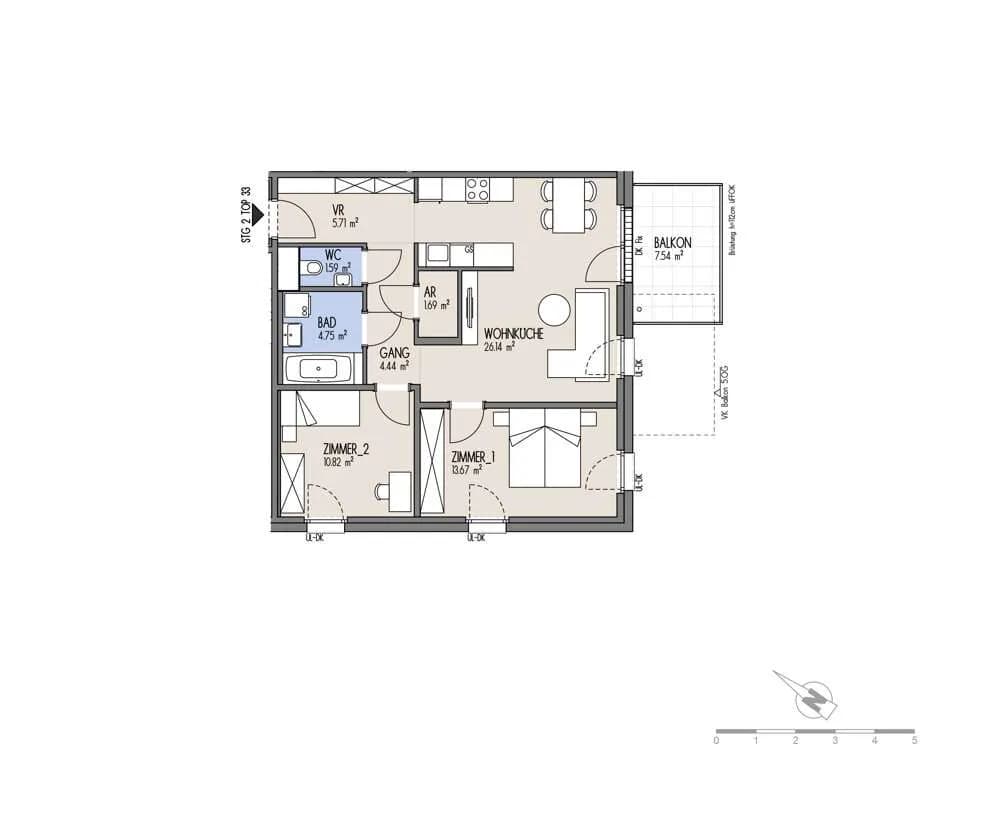 3-Zimmer-Wohnung kaufen in Wien – 68,81 m², € 390.000 – Bild 2 von 24