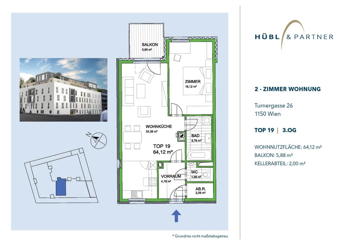 2-Zimmer-Wohnung mieten in Wien – 64,12 m², € 1.298 – Bild 4 von 17