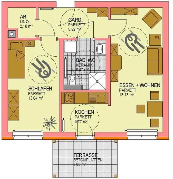 2-Zimmer-Wohnung mieten in Liezen – 49,85 m², € 454 – Bild 2 von 4