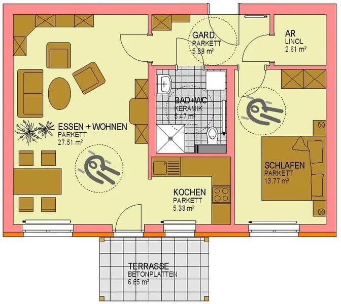 2-Zimmer-Wohnung mieten in Liezen – 49,85 m², € 454 – Bild 3 von 4