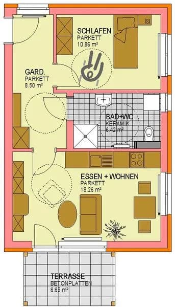 2-Zimmer-Wohnung mieten in Liezen – 49,85 m², € 454 – Bild 4 von 4