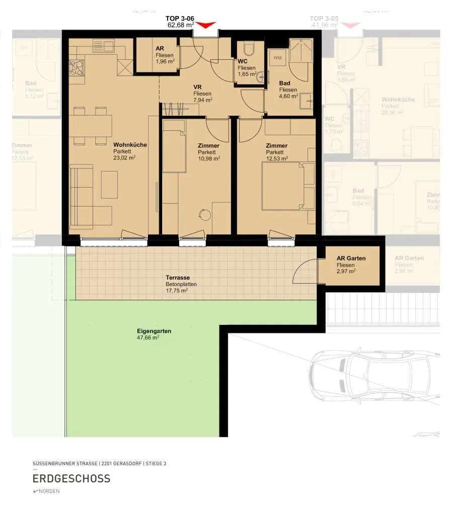 3-Zimmer-Wohnung kaufen in Korneuburg – 62,68 m², € 349.500 – Bild 12 von 12