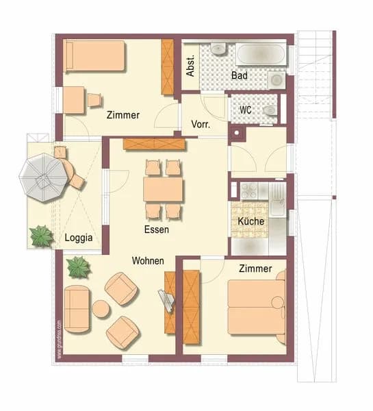 3-Zimmer-Wohnung mieten in Deutschlandsberg – 75,02 m², € 843 – Bild 3 von 3