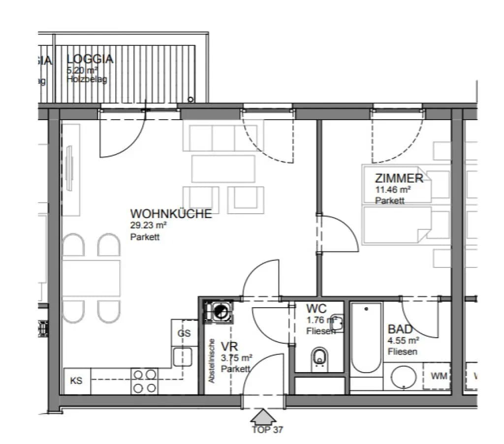 2-Zimmer-Wohnung mieten in Wien – 50,69 m², € 1.145 – Bild 21 von 21