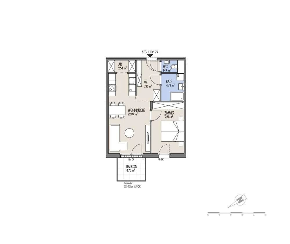 2-Zimmer-Wohnung kaufen in Wien – 50,53 m², € 328.000 – Bild 2 von 20