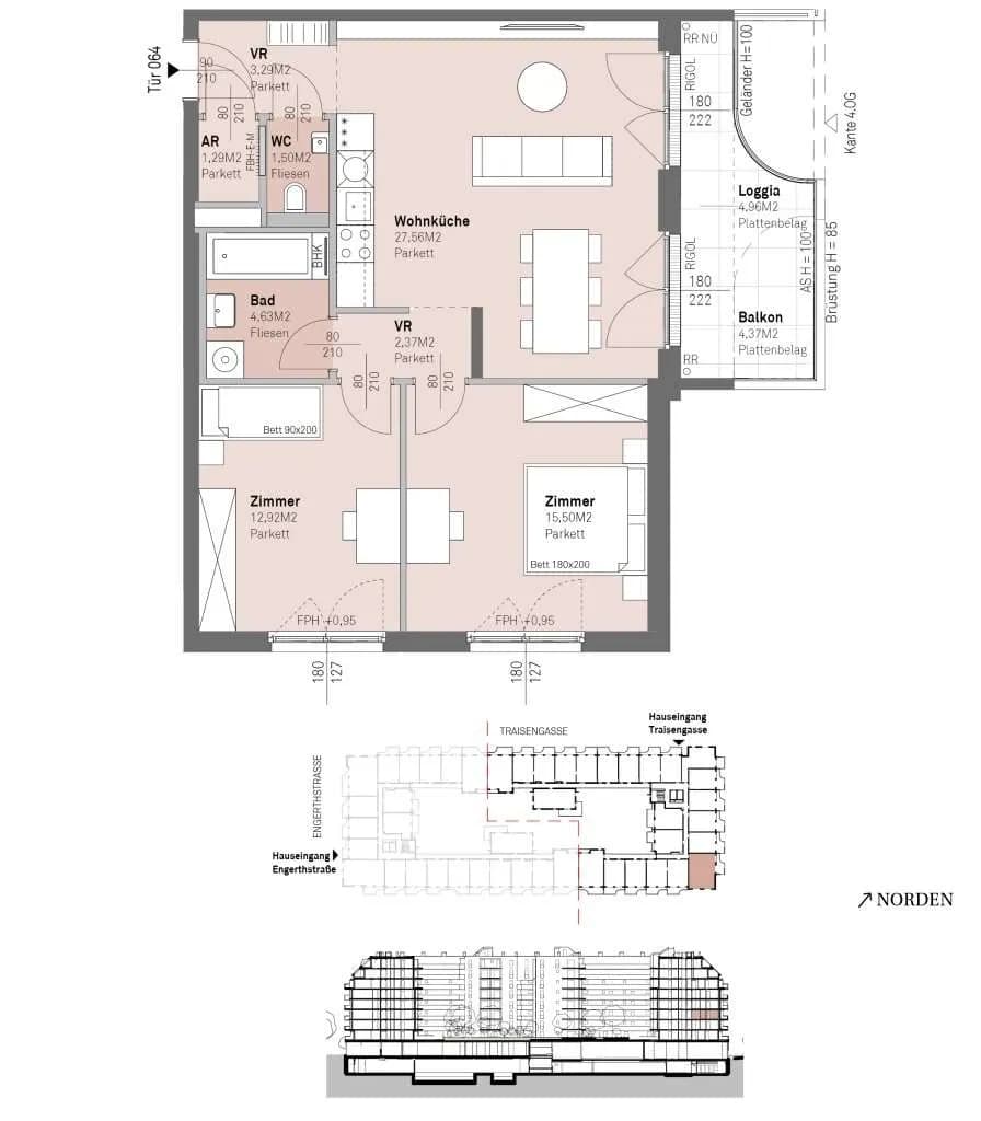 3-Zimmer-Wohnung kaufen in Wien – 69,06 m², € 491.200 – Bild 14 von 14