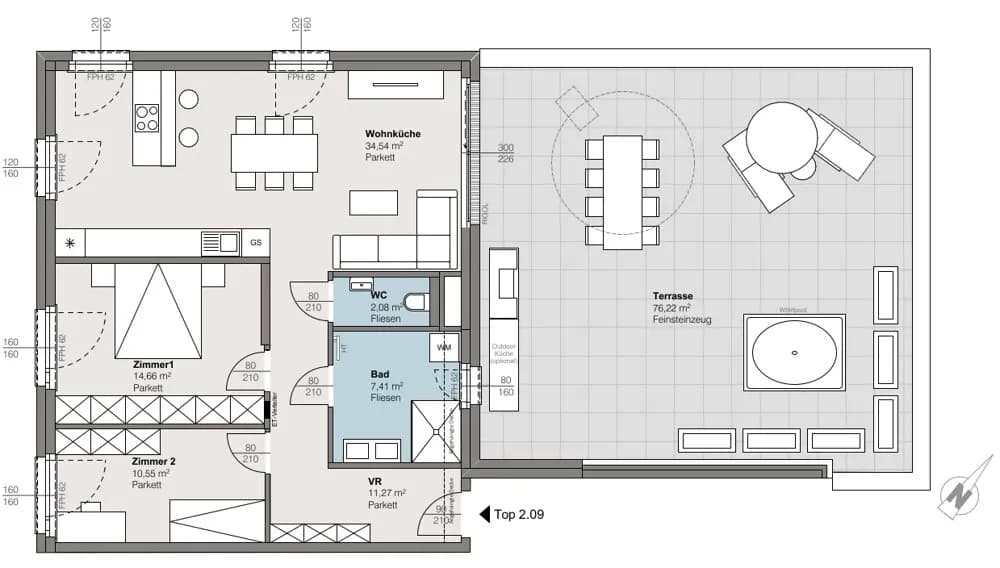 3-Zimmer-Wohnung kaufen in Linz – 82,28 m², € 454.000 – Bild 5 von 5