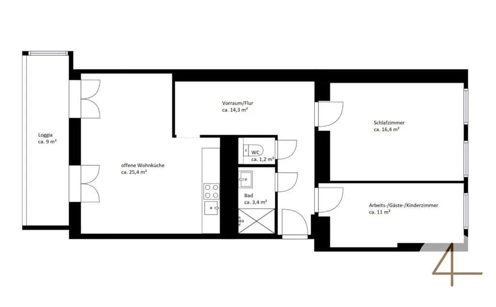 3-Zimmer-Wohnung kaufen in Wien – 71,7 m², € 339.990 – Bild 9 von 9