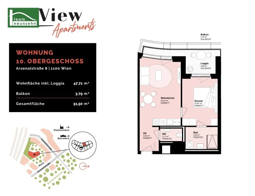 2-Zimmer-Wohnung mieten in Wien – 43,85 m², € 1.199 – Bild 27 von 27