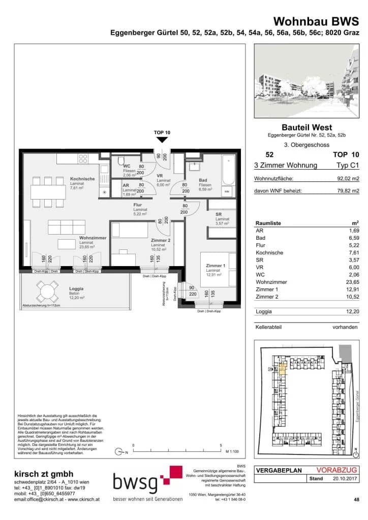 3-Zimmer-Wohnung mieten in Graz – 79,82 m², € 1.062 – Bild 14 von 14