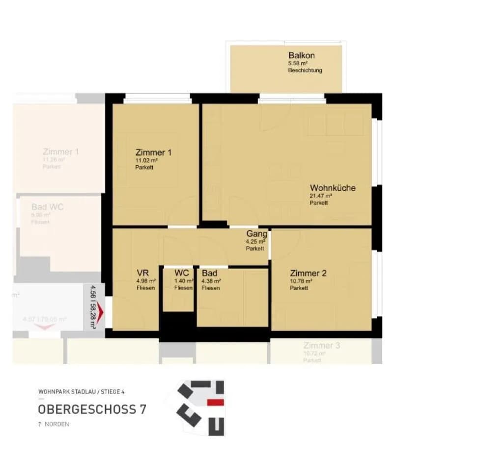 3-Zimmer-Wohnung kaufen in Wien – 58,28 m², € 450.000 – Bild 11 von 11