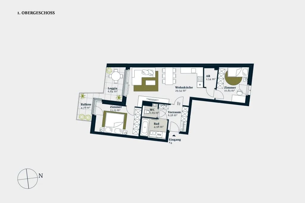 3-Zimmer-Wohnung kaufen in Wien – 69,39 m², € 617.600 – Bild 2 von 13