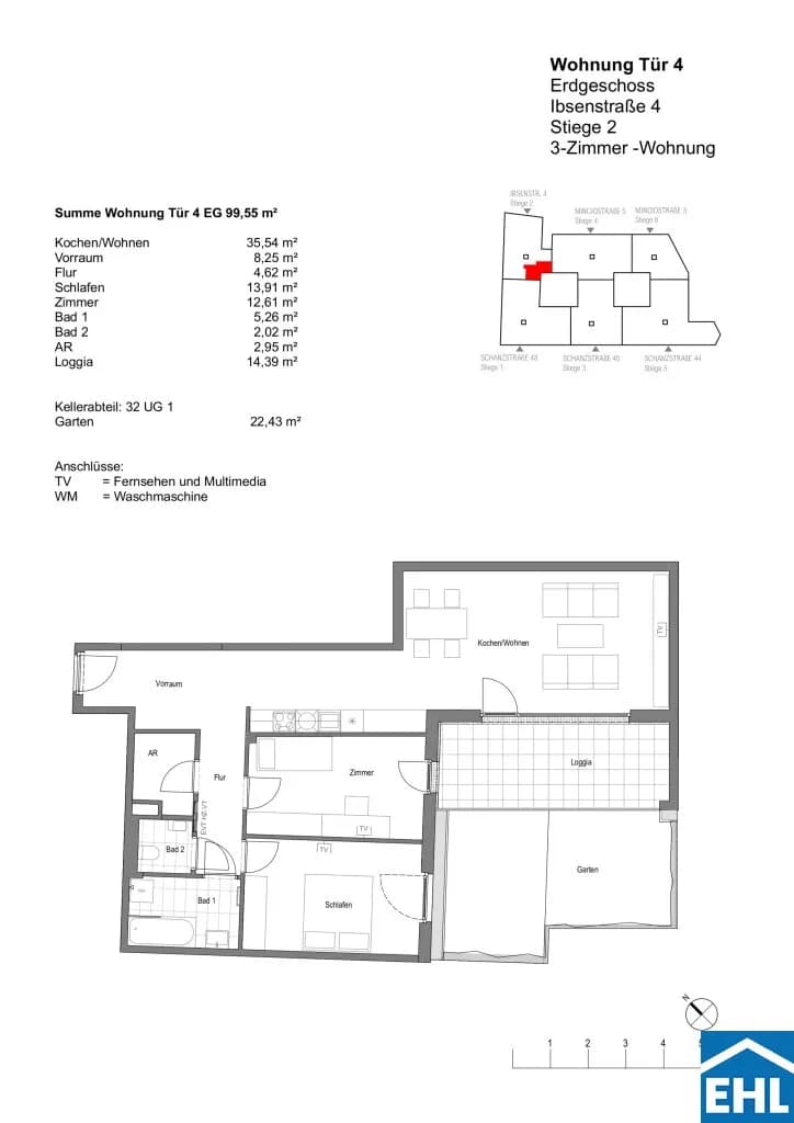 3-Zimmer-Wohnung mieten in Wien – 85,16 m², € 1.849 – Bild 9 von 9