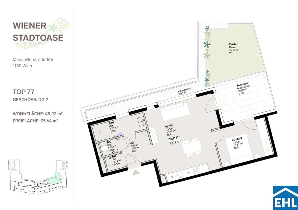 2-Zimmer-Wohnung mieten in Wien – 47,03 m², € 1.130 – Bild 13 von 13
