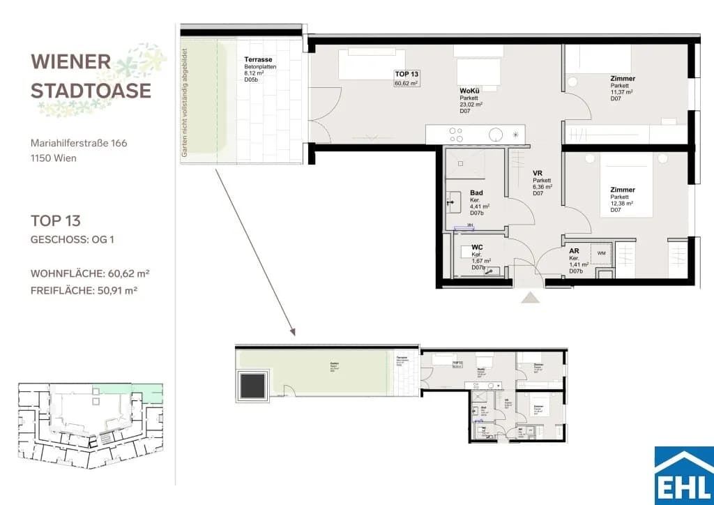 3-Zimmer-Wohnung mieten in Wien – 60,62 m², € 1.570 – Bild 13 von 13