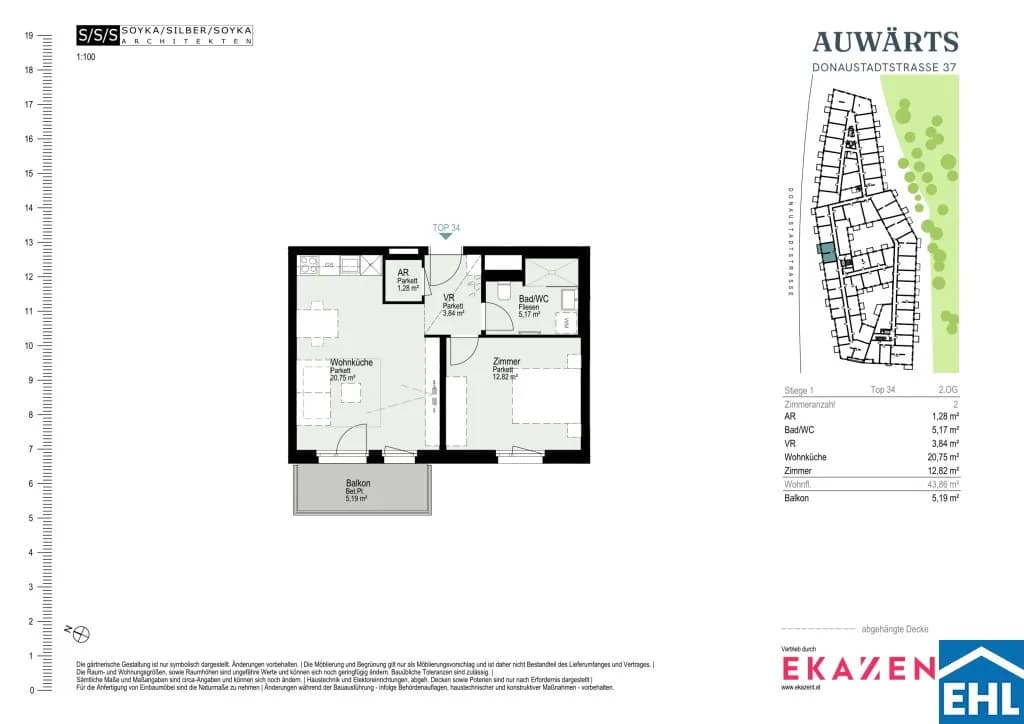 2-Zimmer-Wohnung mieten in Wien – 43,86 m², € 1.100 – Bild 20 von 20