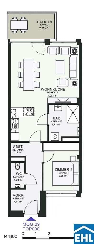 2-Zimmer-Wohnung mieten in Graz – 56,64 m², € 879 – Bild 7 von 7