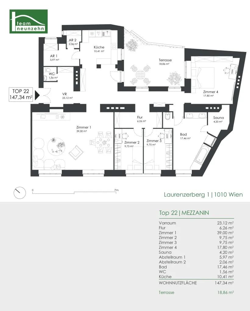 4-Zimmer-Wohnung mieten in Wien – 147,34 m², € 3.420 – Bild 26 von 26