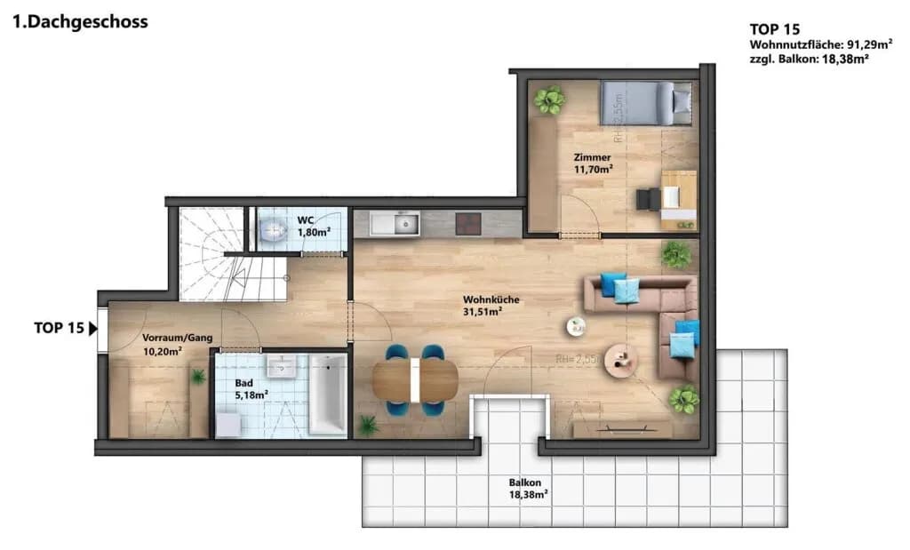 3-Zimmer-Wohnung kaufen in Wien – 91,3 m², € 449.000 – Bild 8 von 9