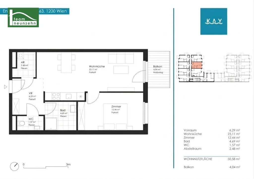 2-Zimmer-Wohnung mieten in Wien – 51,71 m², € 1.099 – Bild 18 von 18