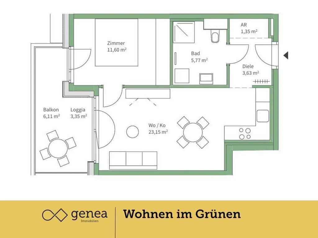 2-Zimmer-Wohnung kaufen in Graz – 45,5 m², € 245.000 – Bild 2 von 17