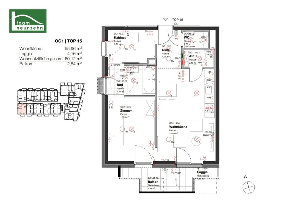 2-Zimmer-Wohnung mieten in Wien – 55,94 m², € 1.000 – Bild 20 von 20