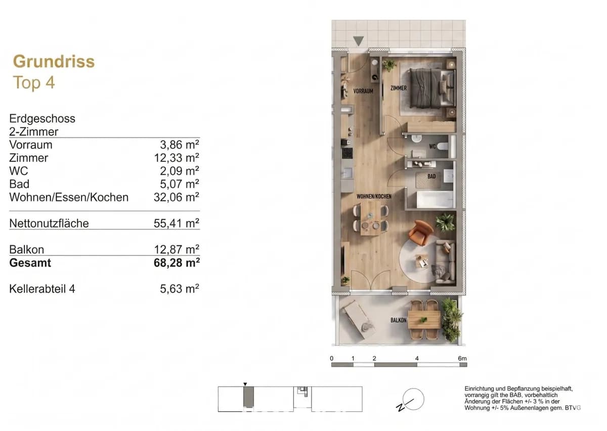 2-Zimmer-Wohnung kaufen in Graz – 55,41 m², € 202.000 – Bild 7 von 8