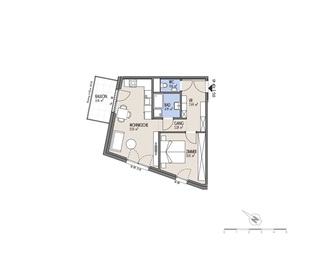 2-Zimmer-Wohnung kaufen in Wien – 50,74 m², € 289.000 – Bild 2 von 17