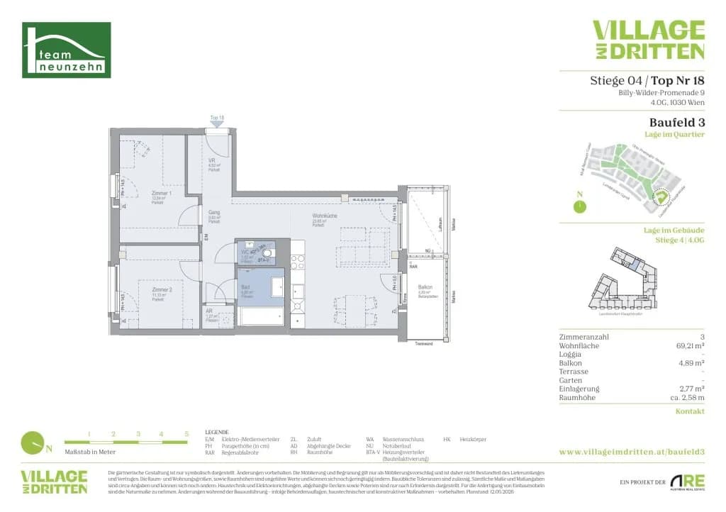 3-Zimmer-Wohnung mieten in Wien – 69,21 m², € 1.679 – Bild 27 von 27