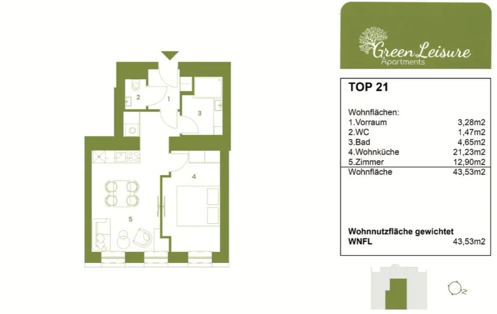 2-Zimmer-Wohnung kaufen in Wien – 43,53 m², € 282.000 – Bild 14 von 14
