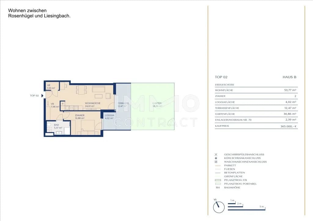 2-Zimmer-Wohnung kaufen in Wien – 53,77 m², € 365.000 – Bild 9 von 9