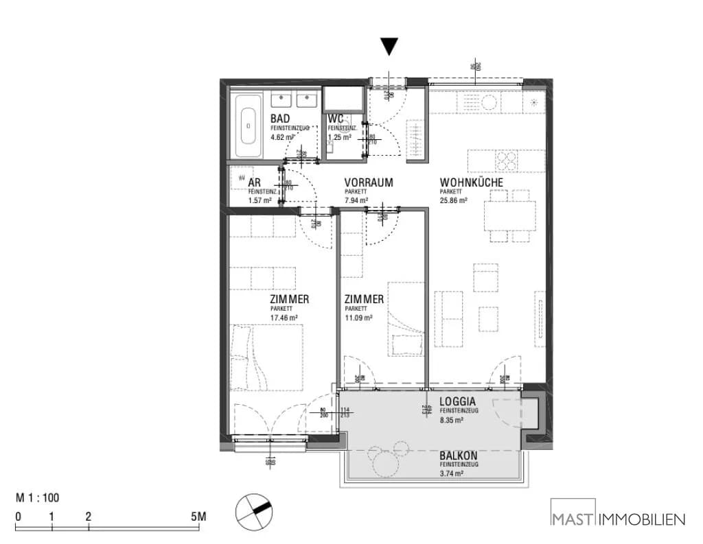 3-Zimmer-Wohnung kaufen in Wien – 78,13 m², € 449.000 – Bild 12 von 12