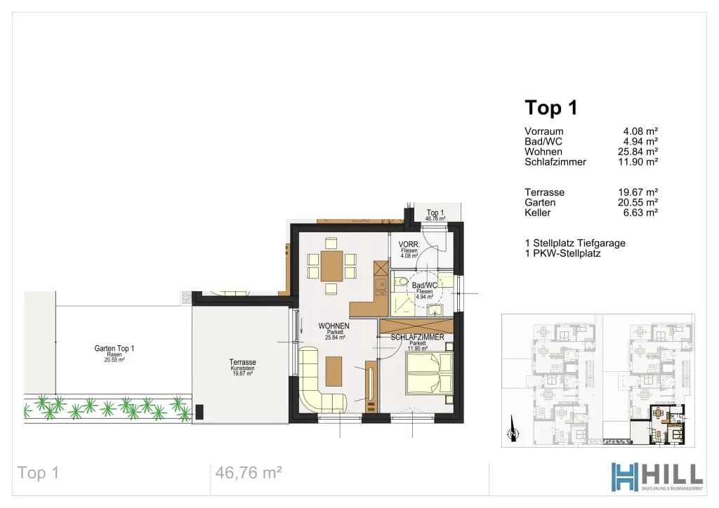 1-Zimmer-Wohnung mieten in Leibnitz – 46,76 m², € 862 – Bild 9 von 9