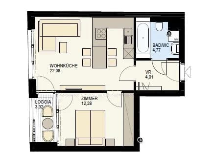 2-Zimmer-Wohnung kaufen in Wien – 46,93 m², € 445.900 – Bild 11 von 11